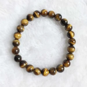 Bransoletka tygrysie oko 8mm minimalistyczna kamień naturalny Zielony
