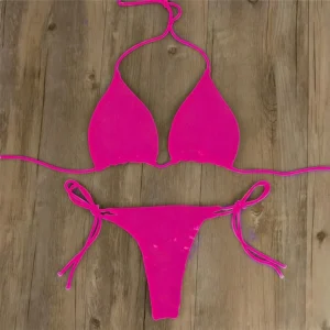 Brazylijski bikini string z wiązaniem bocznym damski Czarny