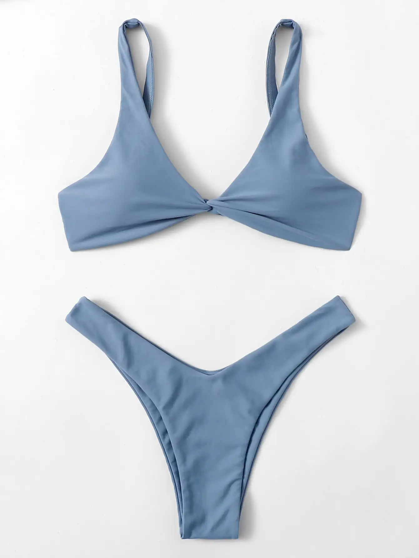 Brazylijskie bikini push-up z wiązaniem Szary
