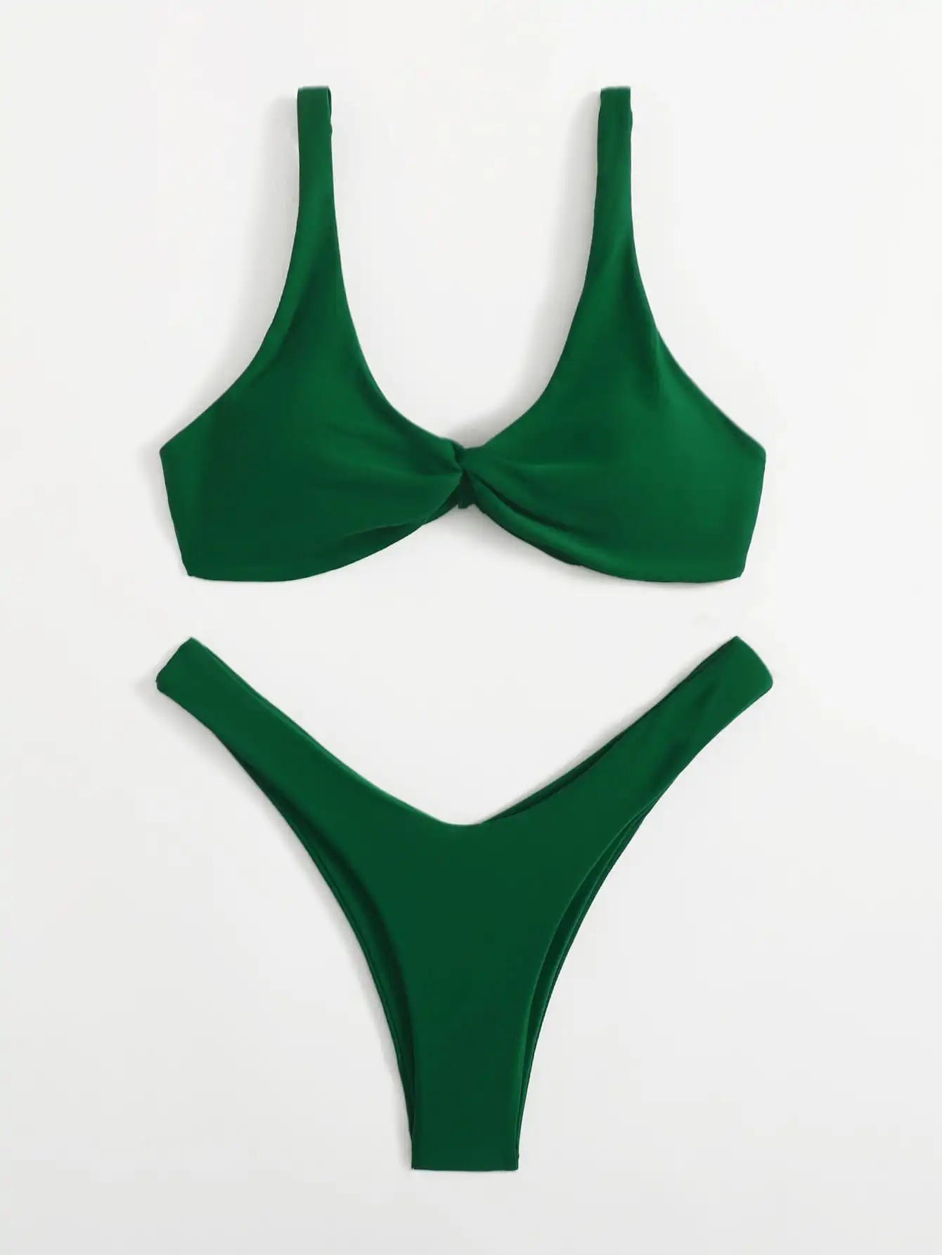 Brazylijskie bikini push-up z wiązaniem Zielony