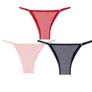 Brazylijskie figi bikini z dzianiny wafelkowej 3-pak Armijna zieleń