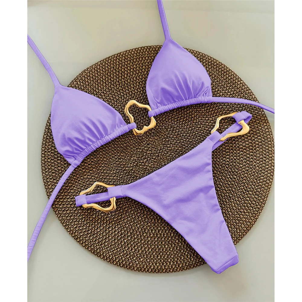 Brazylijskie mikro bikini stringi z wysokim pasem 2025 Khaki