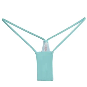 Brazylijskie stringi do bikini mikro przezroczyste Błękitny