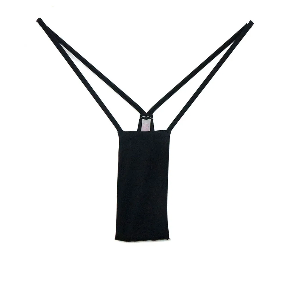 Brazylijskie stringi do bikini mikro przezroczyste Czarny