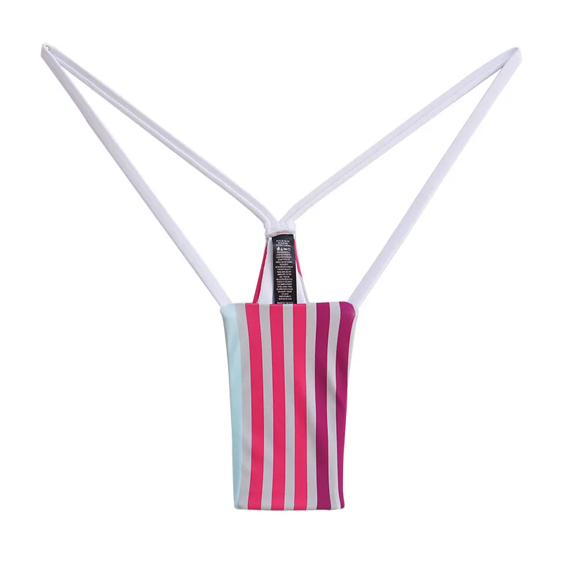 Brazylijskie stringi do bikini mikro przezroczyste Czerwony