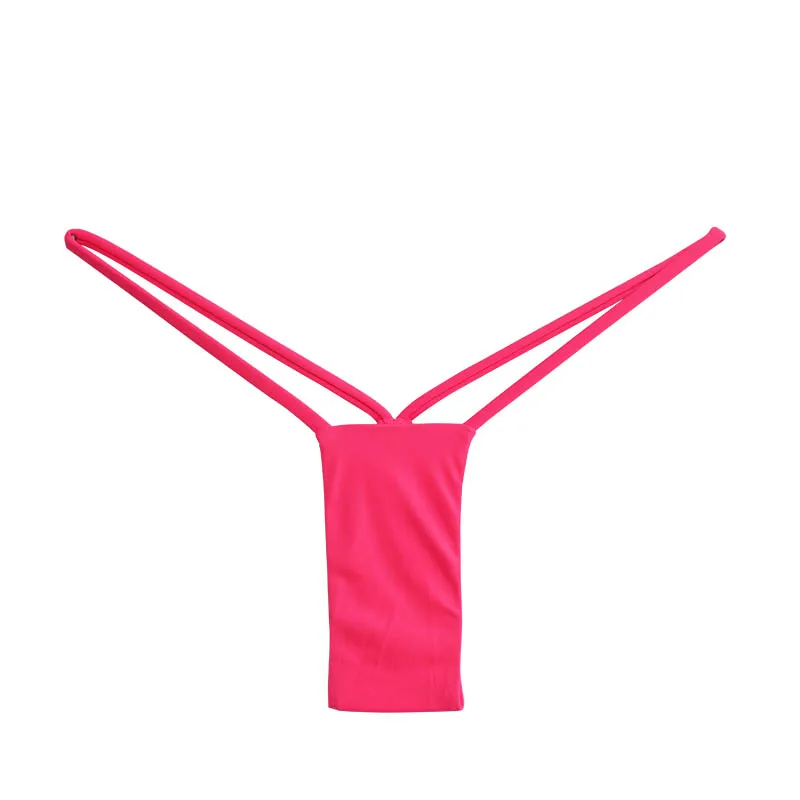 Brazylijskie stringi do bikini mikro przezroczyste Różowy