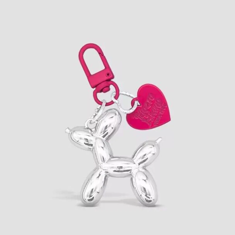Breloczek Balloon Dog Punk Y2K dla kobiet Czerwony