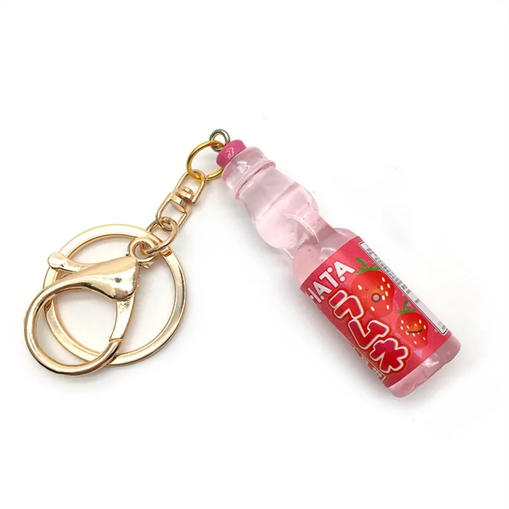Breloczek japońska sodówka Ramune — miniaturowy wisiorek do torby Biały