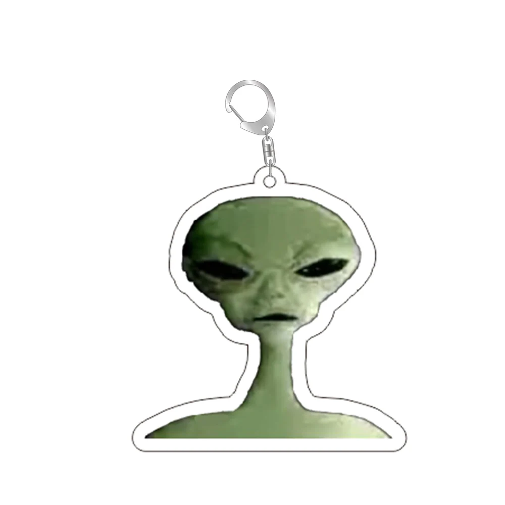 Breloczek kot alien - akrylowa zawieszka do torebki Biały