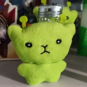 Breloczek pluszowy kot alien - futrzana zawieszka galaktyka Biały