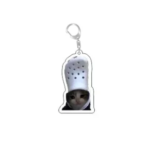 Breloczek Popping Cat - zabawna zawieszka mem do torby Zielony