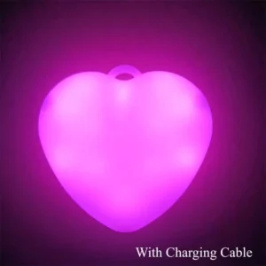 Brelok LED w kształcie serca z ładowaniem USB-C Czarny