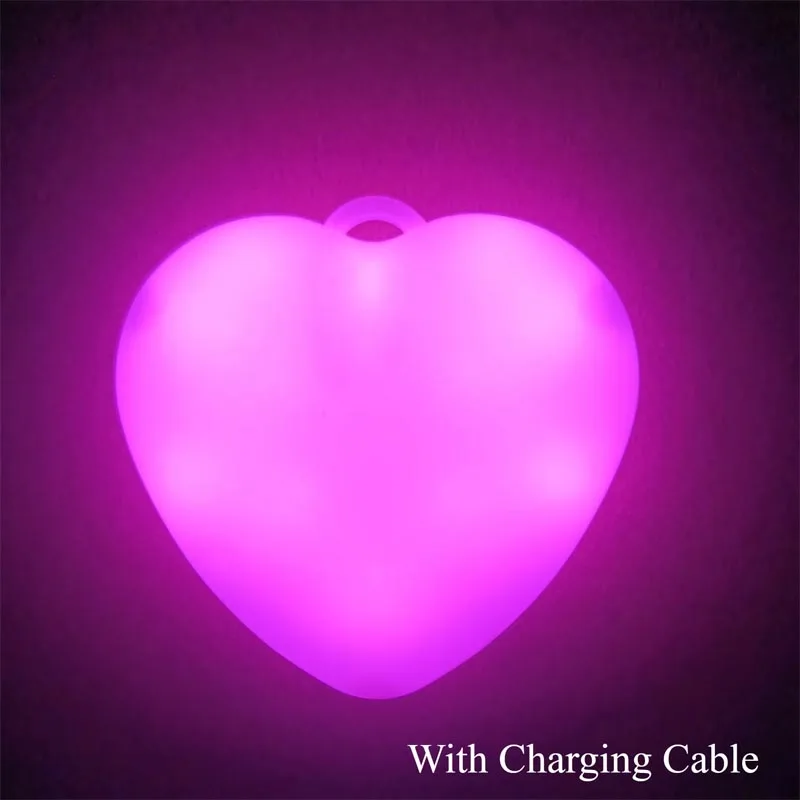Brelok LED w kształcie serca z ładowaniem USB-C Czarny
