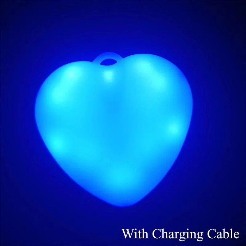 Brelok LED w kształcie serca z ładowaniem USB-C Czerwony