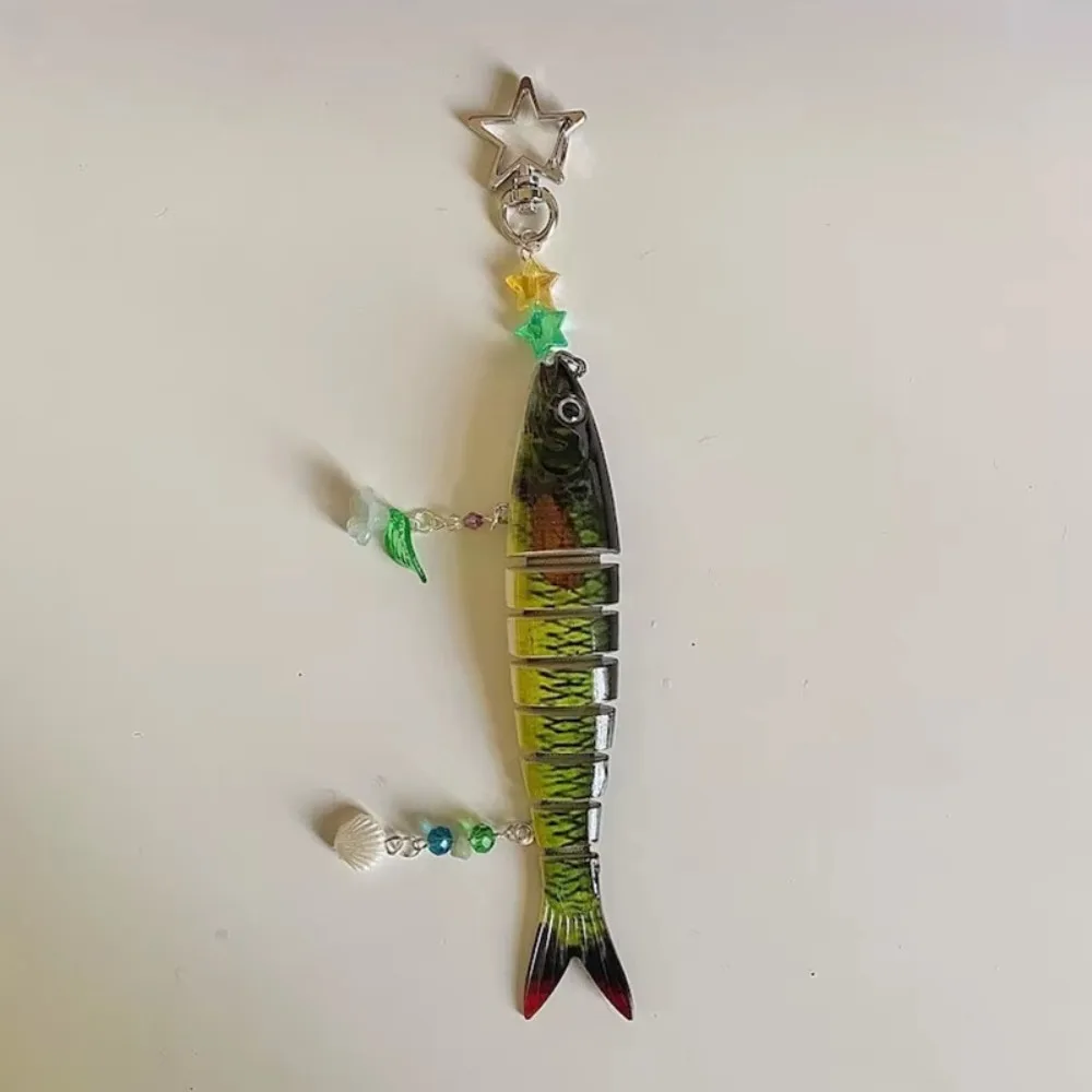 Brelok rybka 3D z przegubami ruchoma imitacja Błękitny