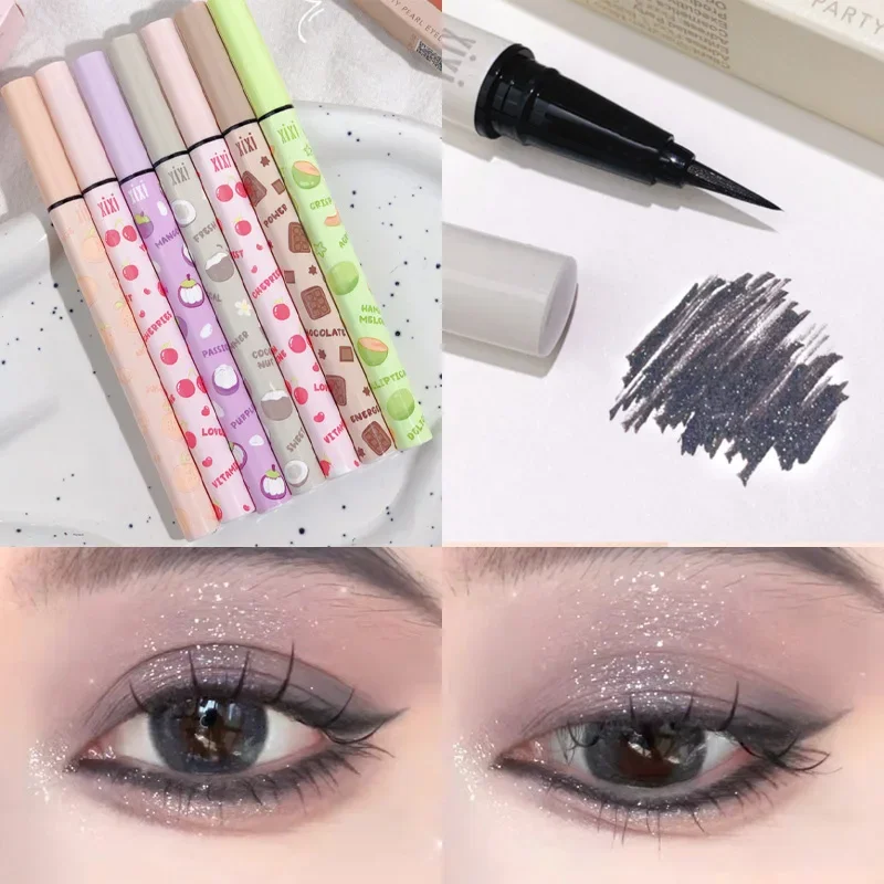 Brokatowy eyeliner glitter Galaxy niebieski holograficzny Czekolada