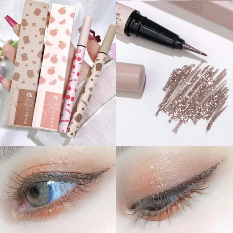 Brokatowy eyeliner glitter Galaxy niebieski holograficzny Jasnoszary
