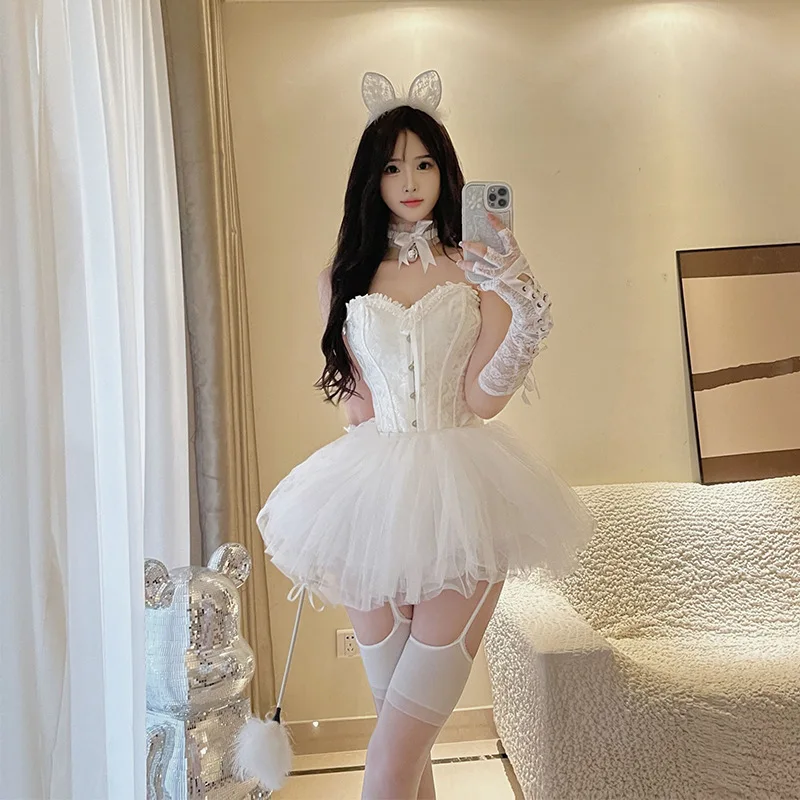 Bufiasta spódnica wróżka z kamizelką — komplet cosplay Czerwony