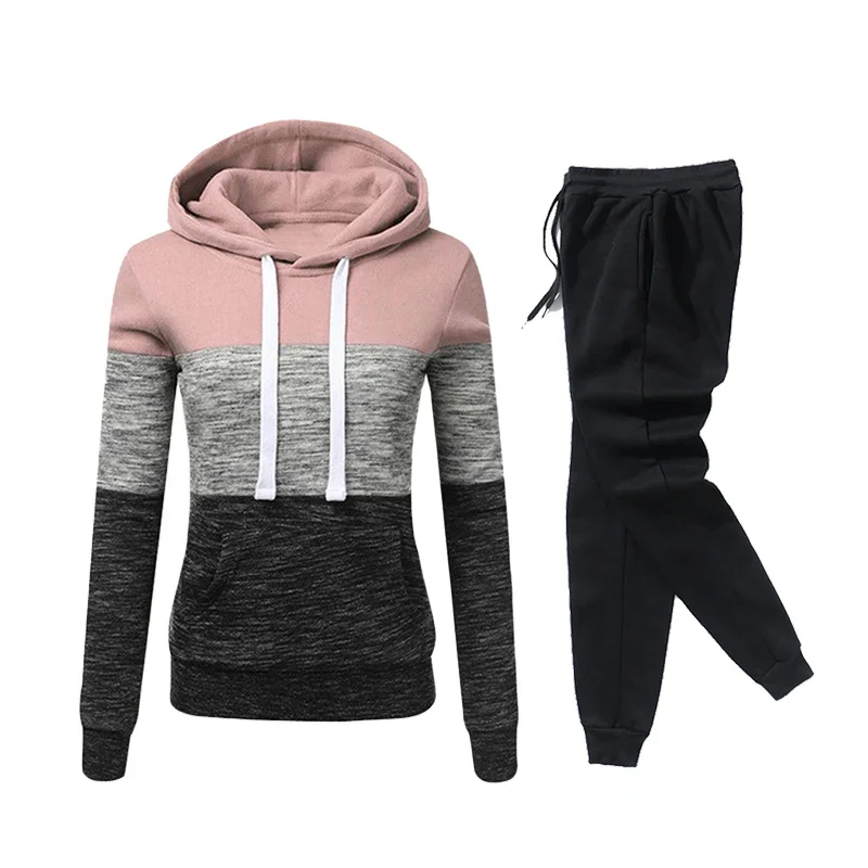 Casualowy dres damski z kapturem — luźna bluza i spodnie sportowe Zielony