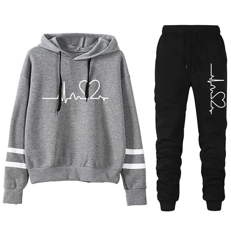 Casualowy dres damski w paski — bluza i spodnie dresowe Niebieski