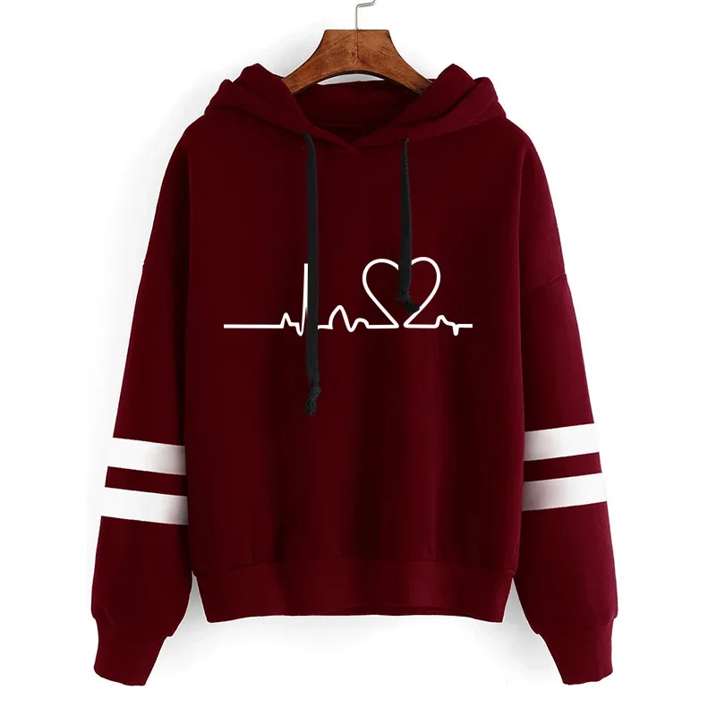 Casualowy dres damski w paski — bluza i spodnie dresowe Różowy
