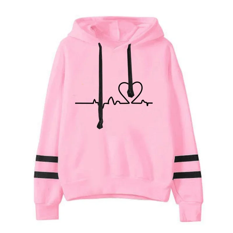 Casualowy dres damski w paski — bluza i spodnie dresowe Zielony