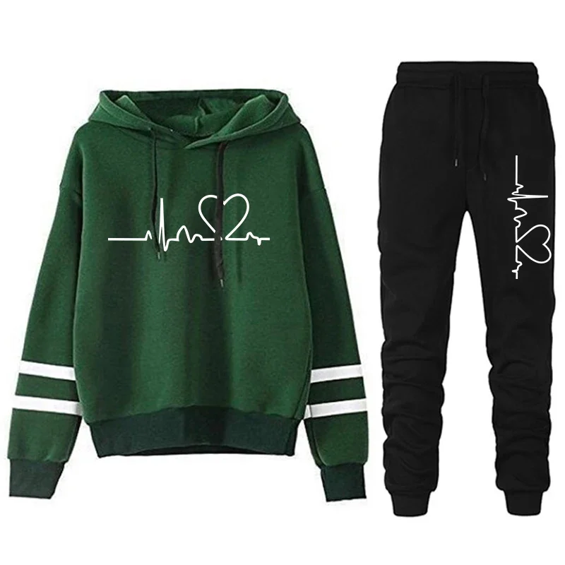 Casualowy dres damski w paski — bluza i spodnie dresowe Złoto