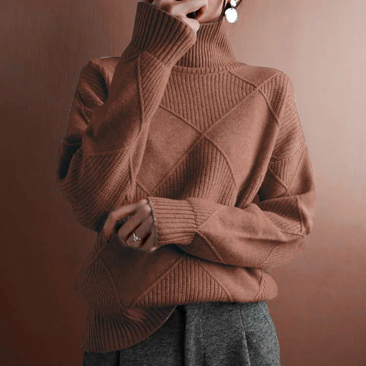 Casualowy sweter damski z dzianiny luźny długi rękaw zimowy Ciemnoszary