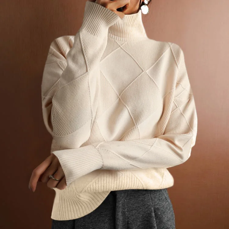 Casualowy sweter damski z dzianiny luźny długi rękaw zimowy Zielony