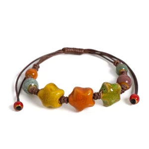 Ceramiczna bransoletka z gwiazdami boho Vermeil