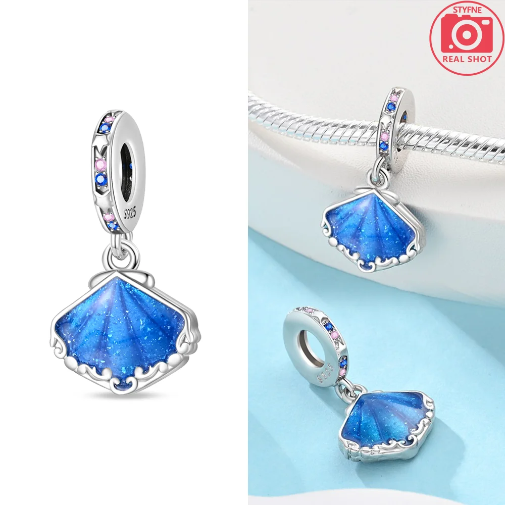 Charms bransoletka 925 srebro żółw krab Fortune Cat koraliki Beżowy