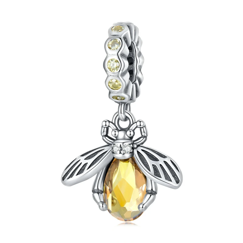 Charms kociak 925 srebro do bransoletki DIY Bamoer Fioletowy