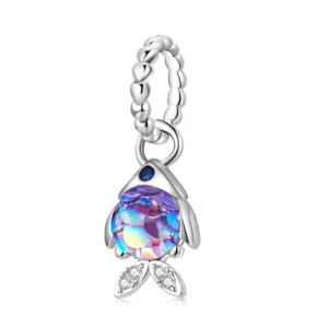 Charms kociak 925 srebro do bransoletki DIY Bamoer Niebieski