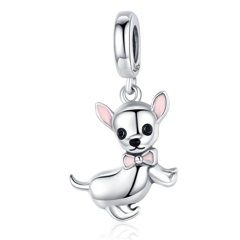 Charms kociak 925 srebro do bransoletki DIY Bamoer żółty