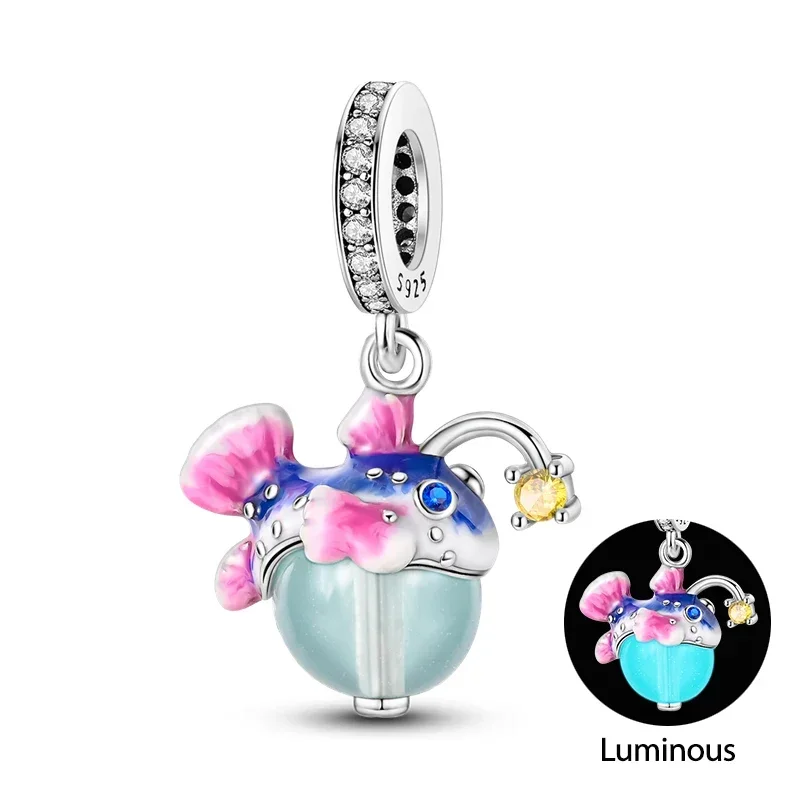 Charms do bransoletek ze srebra 925 – zawieszki wróżka, kot, sowa Biały