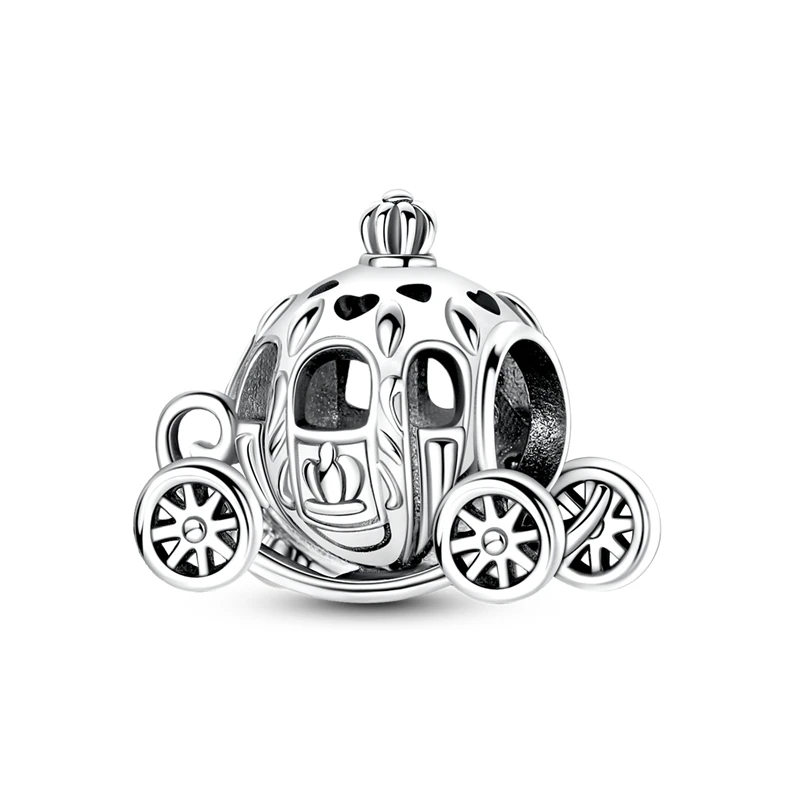 Charmsy srebro 925 do bransoletek — tygrys, słoń, gwiazdy Pomarańczowy