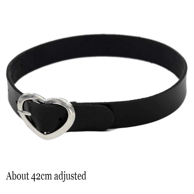 Choker gotycki ze skóry ekologicznej - naszyjnik punk Antyczne pozłacane