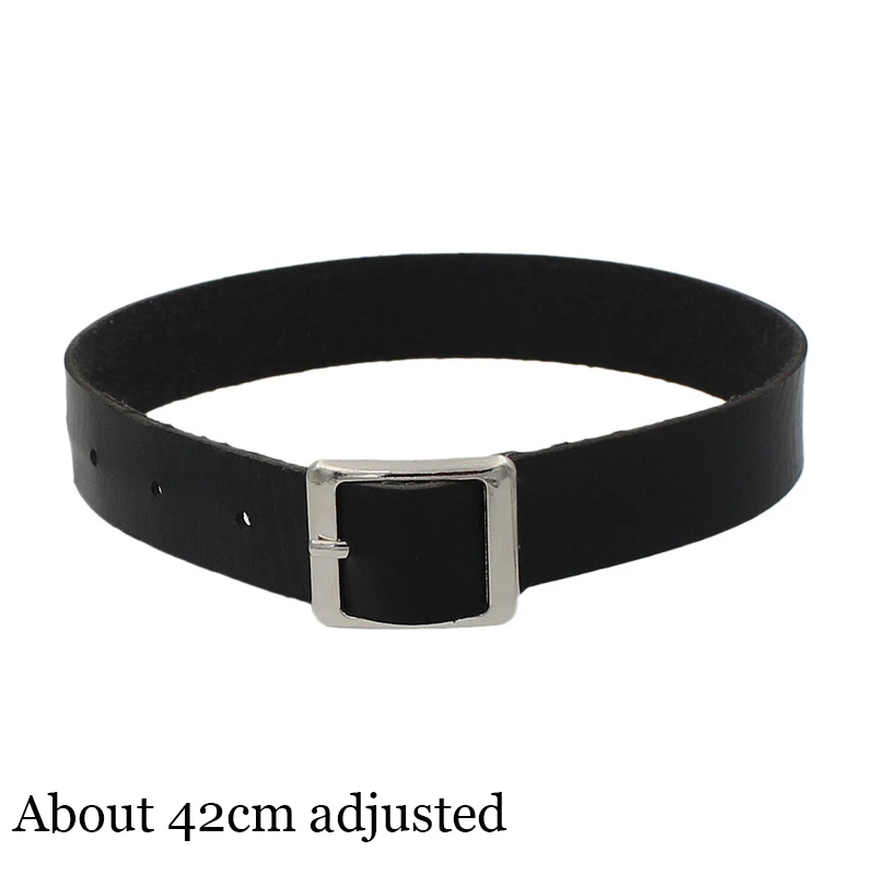 Choker gotycki ze skóry ekologicznej - naszyjnik punk Ciemne złoto