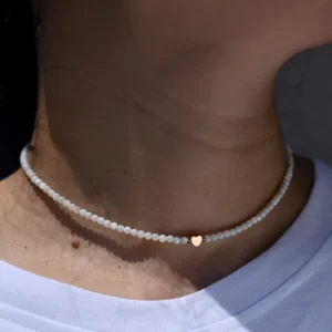 Choker z serduszkiem i muszelkami ze stali nierdzewnej Czerwony brązowy
