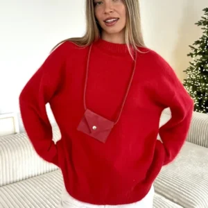 Cienki sweter mohair oversize w kolorach vintage Czarny