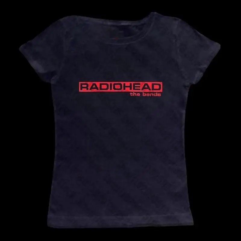 Crop top emo gothic damski z nadrukiem vintage grunge Czarny