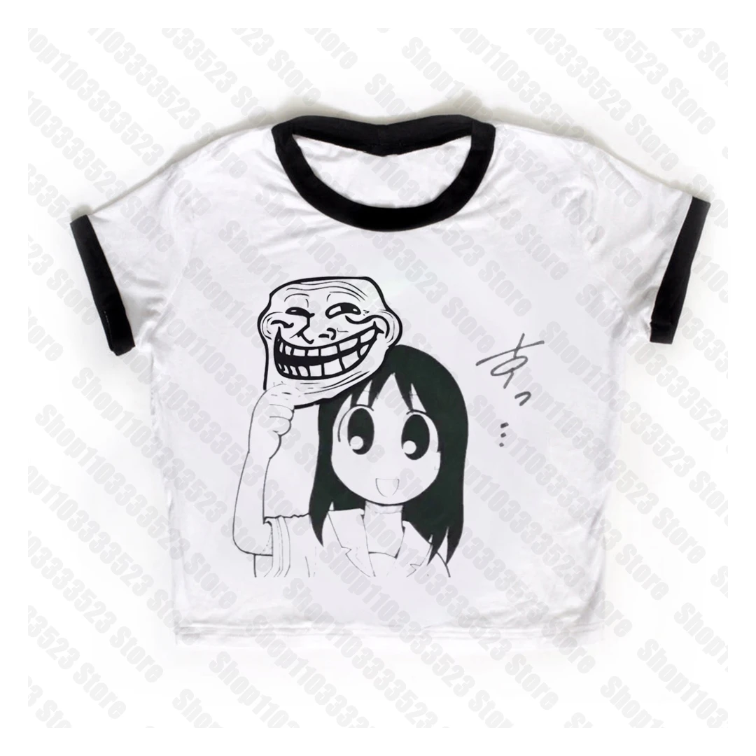 Crop top w stylu Y2K z grafiką — damska kamizelka Harajuku Koralowa czerwona