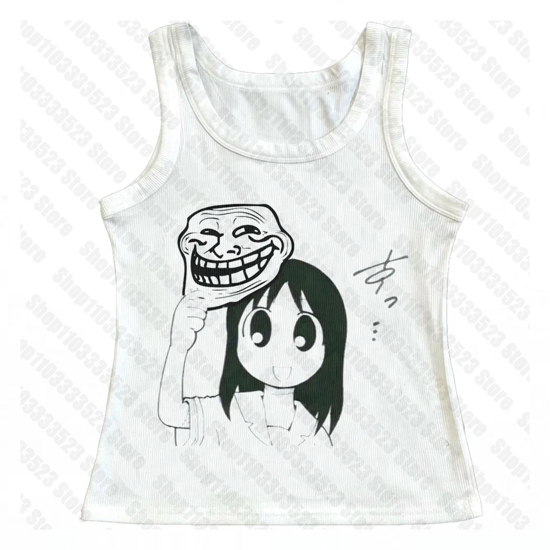 Crop top w stylu Y2K z grafiką — damska kamizelka Harajuku Wielo