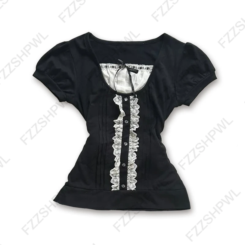 Crop top Y2K w paski imitacja zestawu dwuczęściowego Cytrynowy żółty