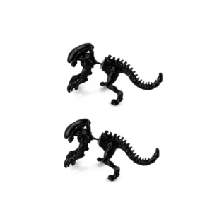 Czarne kolczyki sztyfty 3D w kształcie dinozaura Różowy