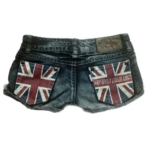Czarne damskie szorty jeansowe Y2K w stylu goth Zz 2