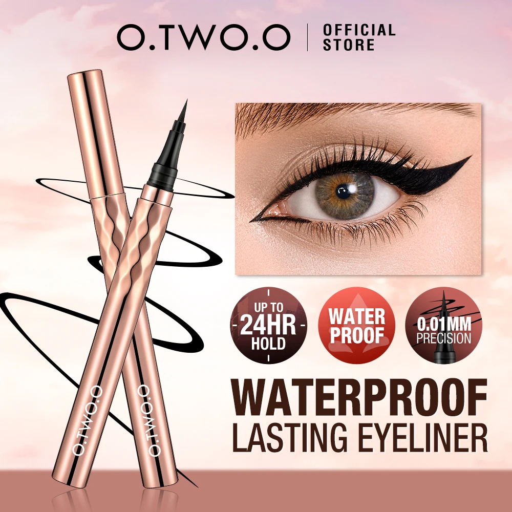 Czarny eyeliner w płynie wodoodporny — długotrwały Armijna zieleń