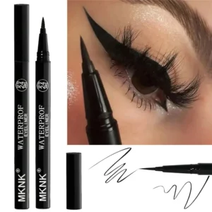 Czarny wodoodporny eyeliner w płynie – szybkoschnący Armijna zieleń
