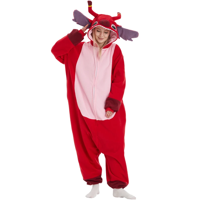 Czerwona piżama kigurumi onesie na imprezę