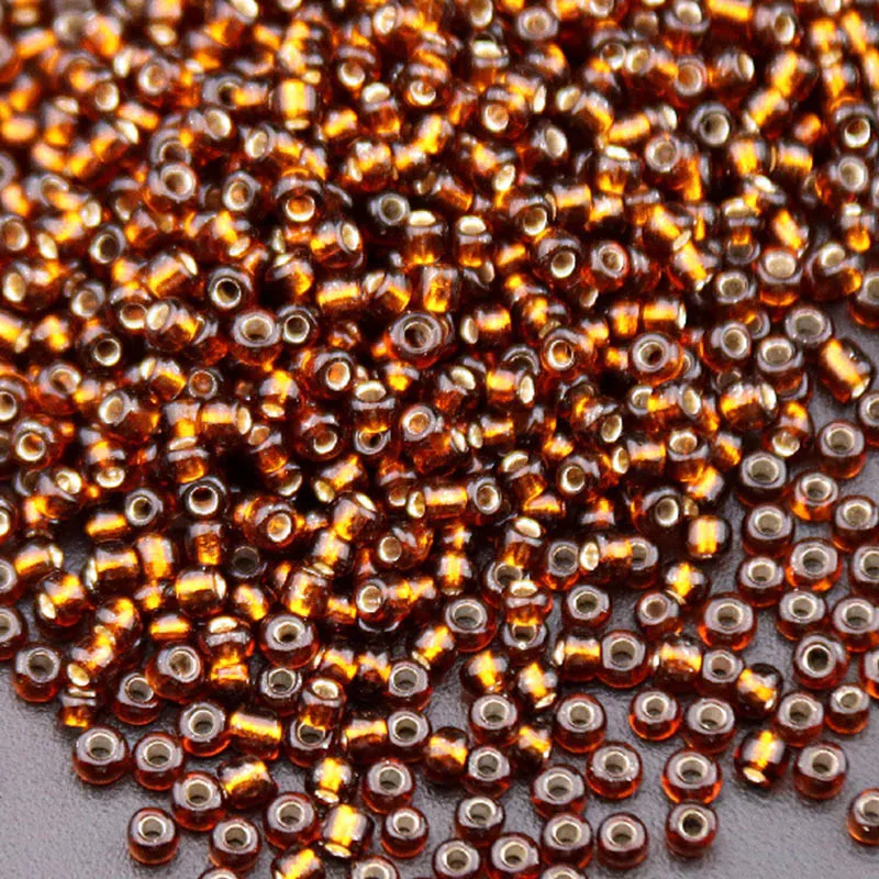 Czeskie szklane koraliki seed ze srebrną lamówką — 30 kolorów Głęboki niebieski